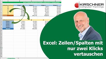Excel transponierern: Vertauschen von Spalten und Zeilen