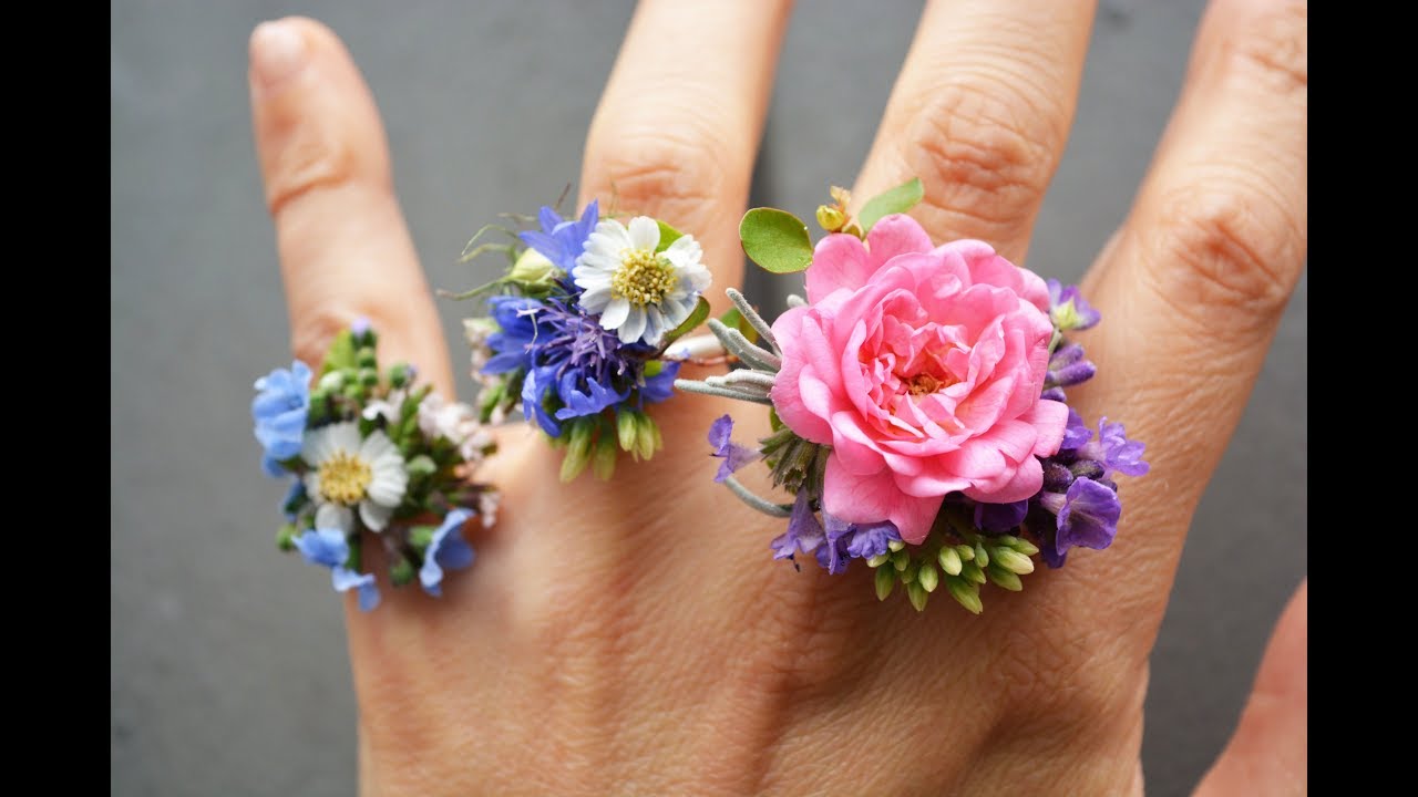 Flower Jewelry /Blumenschmuck: Blumenring mit frischen Blumen selber machen
