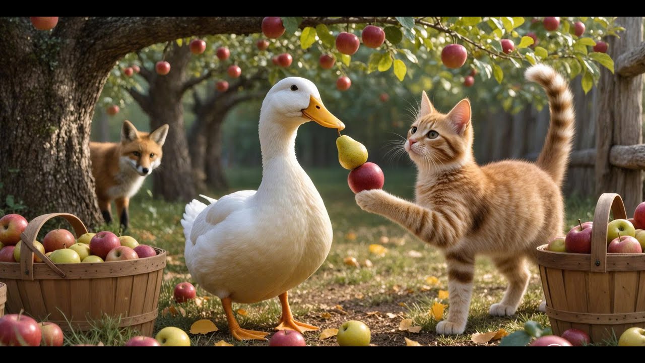 Duck Cute | Duck and Kitten's  accident when encountering evil fox 