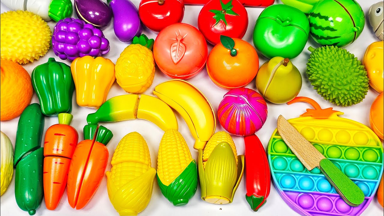 Satisfying Video | How to Cutting Fruits and Vegetables ASMR | DURIAN mixing Squishy Lollipops Candy