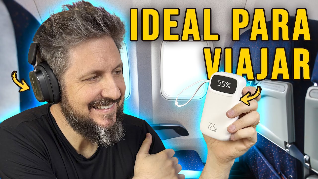 Fone com ANC e PowerBank da Baseus para levar em qualquer lugar!