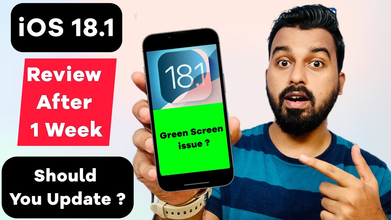 iOS 18.1 After 1 Week Review | Green Screen ? | Battery Backup | Should ...