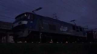 草薙駅下一番線運転停車中 eco-power桃太郎 EF210-131号機(岡山機関区所属)牽引(遅延)遅れ1053レ EF210形電気機関車牽引貨物列車