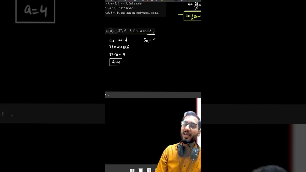 Find a and S₁₂ in AP | a₁₂ = 37, d = 3 | 