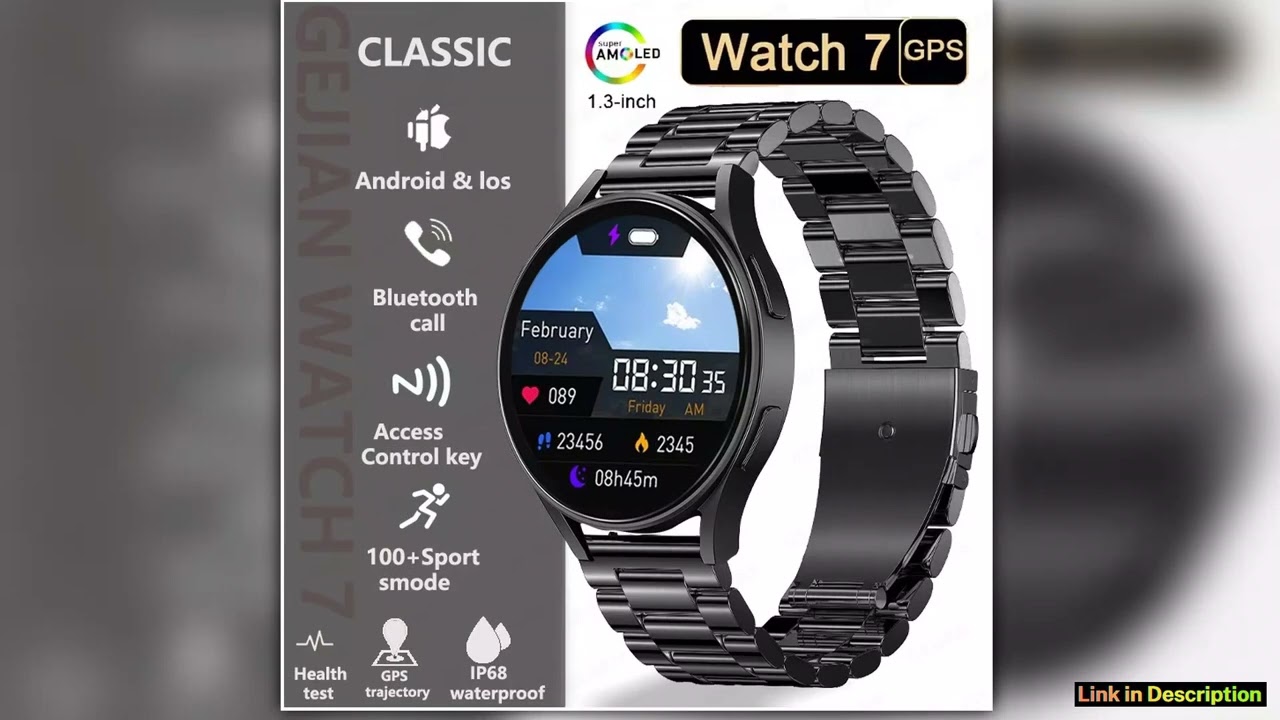 2025 New Mens Health Smart Watch GPS Blood Oxygen Blood Pressure Heart Rate Monitoring Bluetooth Ca