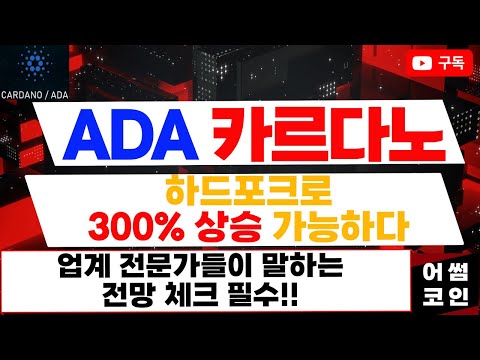 카르다노 ADA 에이다 하드포크로 300 상승 가능하다 업계 전문가들이 말하는 전망 체크 필수 