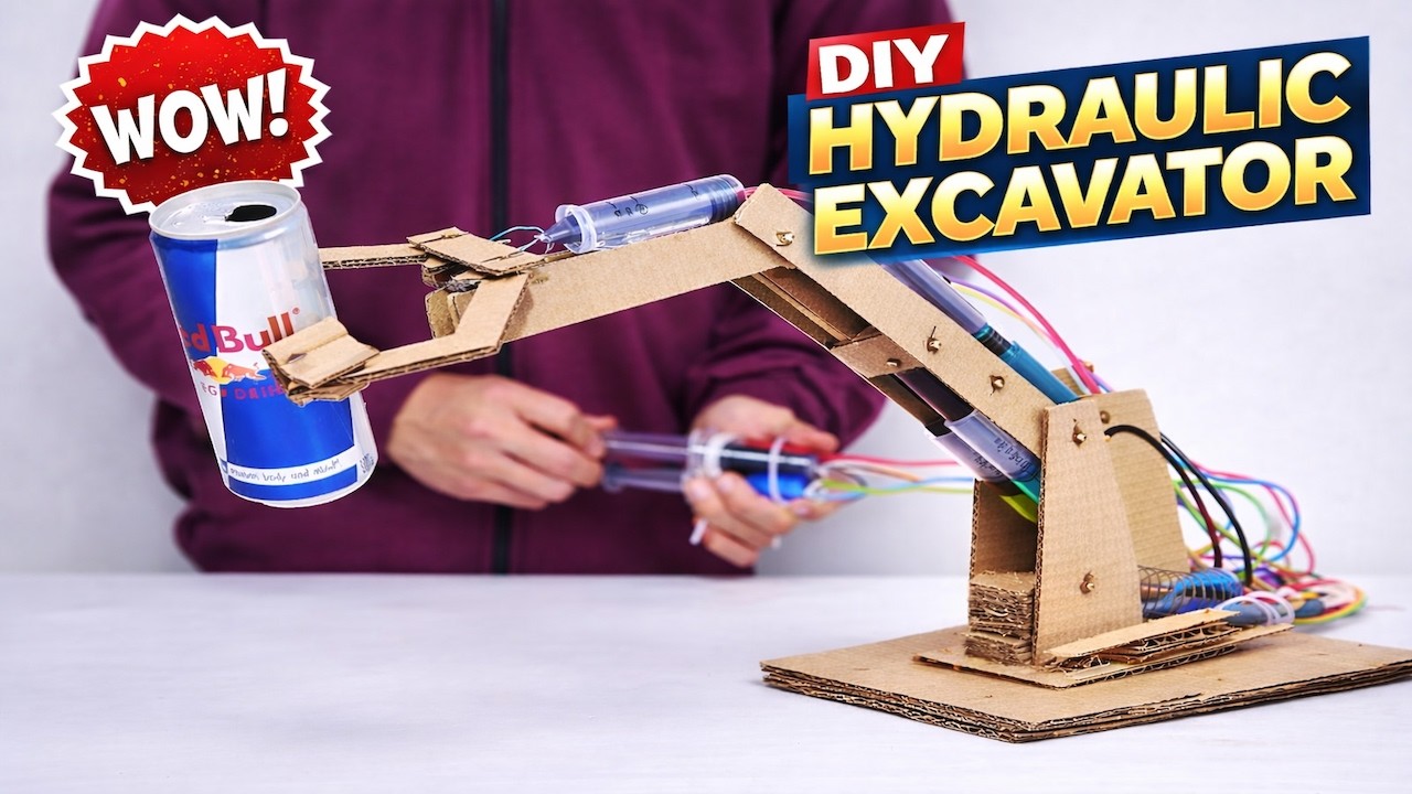 How to Make Hydraulic Powered Robotic Arm from Cardboard