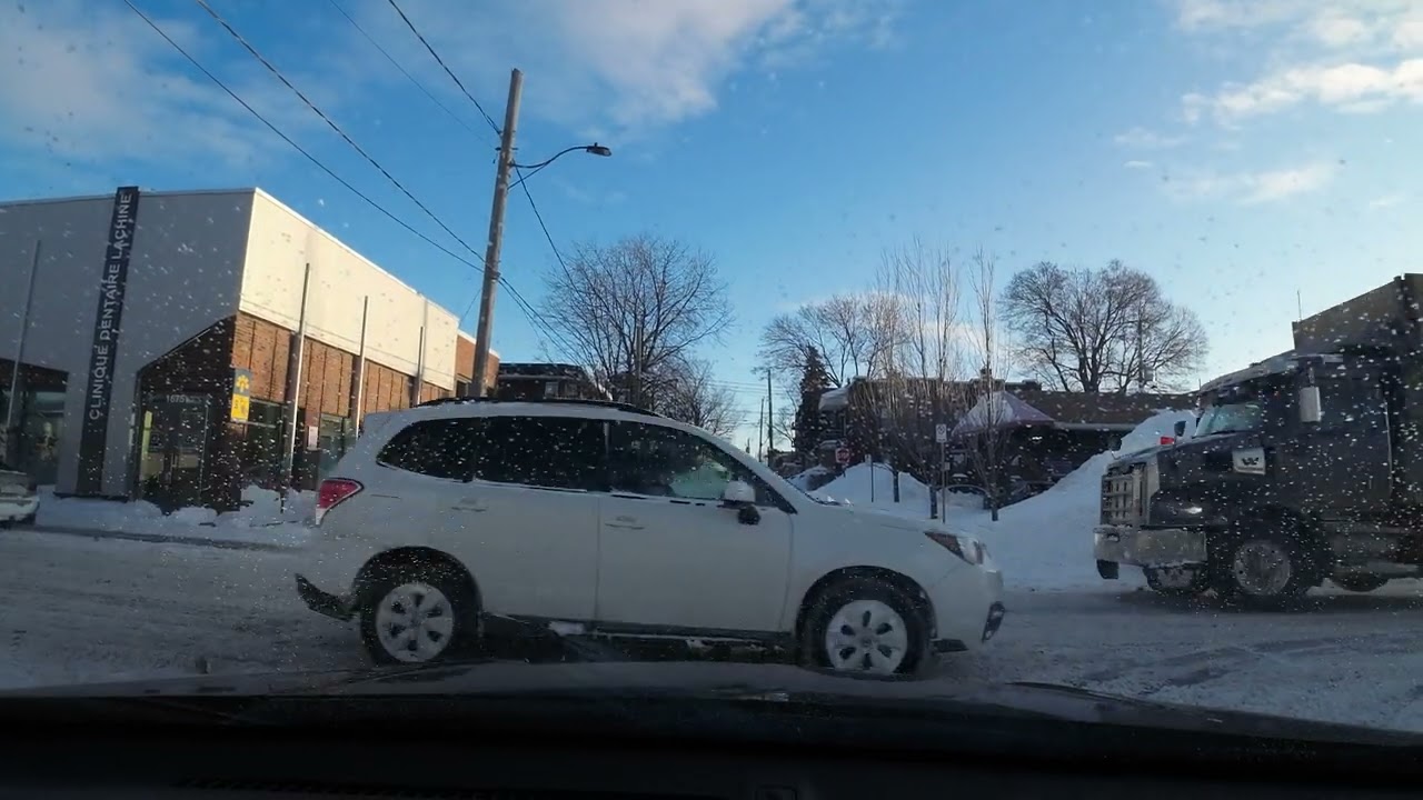 ASMR DRIVING Snowstorm Aftermath - Lachine ,Montreal Quebec 2/17/25