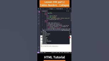 HTML Tutorial - Lesson 48: HTML Tables Borders - Collapse Part 2 #shorts #html #html5