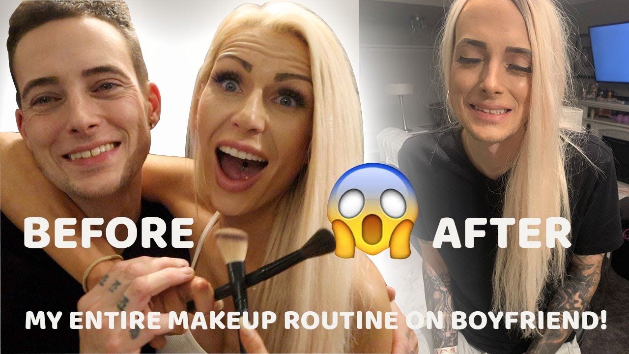 GIRLFRIEND DOES BOYFRIENDS MAKEUP CHALLENGE *HILARIOUS* MY FULL MAKEUP TUTORIAL
