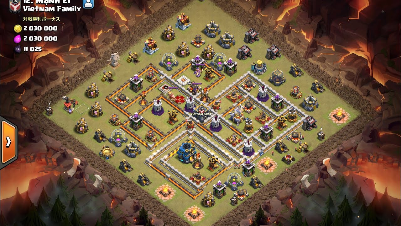 クラクラ Th11 Th12 島型配置 クイヒーペカボウラー Youtube