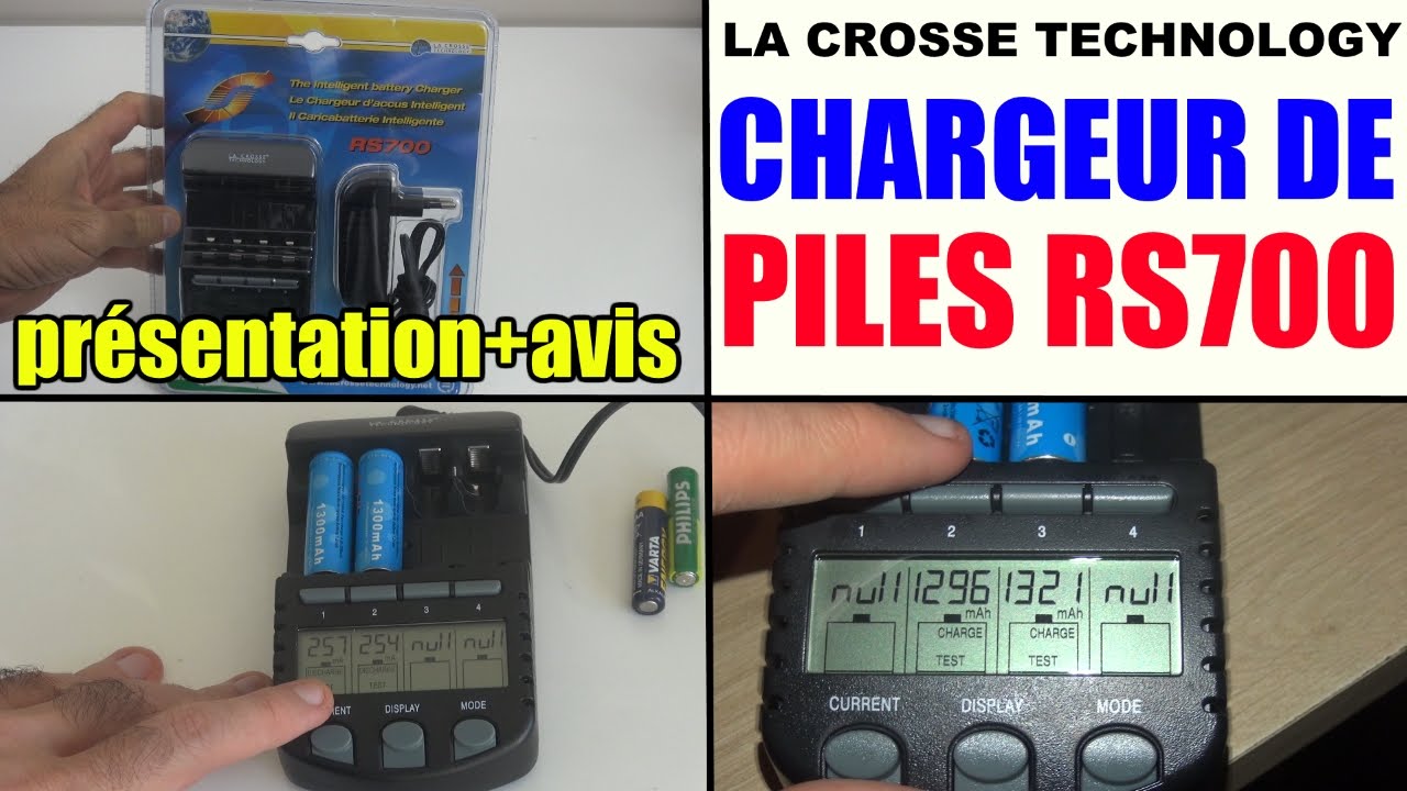 chargeur de piles rechargeables rs700 la crosse technology 