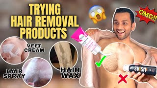 TESTING WEIRD BODY HAIR REMOVAL PRODUCTS | Wax Powder, Hair Removal Spray |Remove Unwanted Body Hair