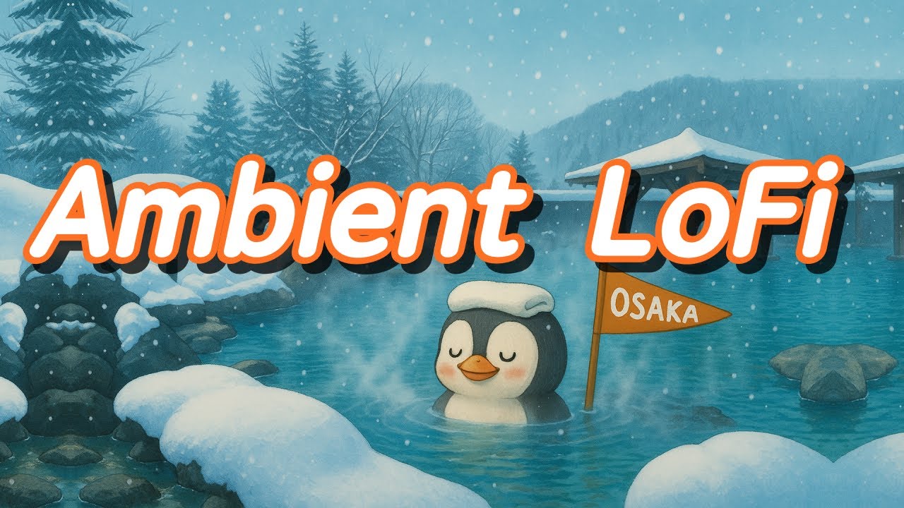 🎧 LIVE | Ambient LoFi – Snowy Osaka Onsen Study & Sleep Beats