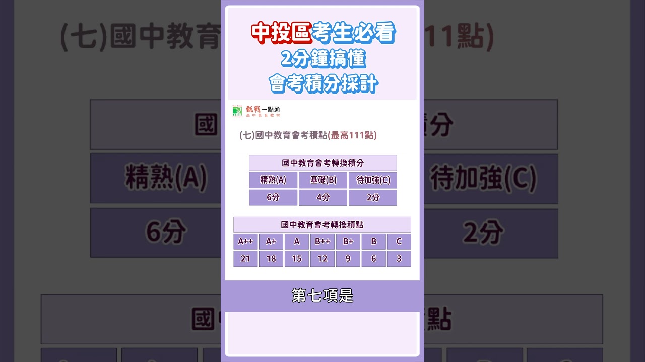 114會考【中投區】免試入學規則懶人包#免試入學#114會考#shorts #會考- YouTube