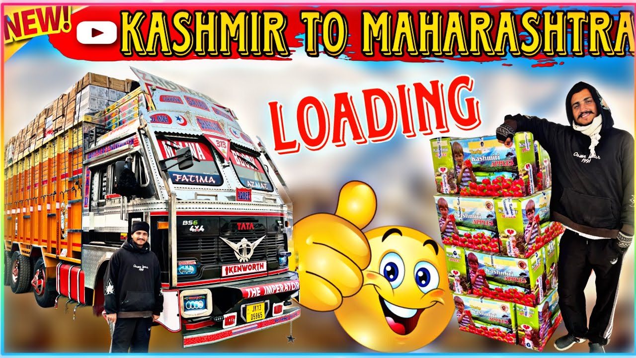 Apple loading 🍎🍏 कश्मीर To महाराष्ट्र ✈️✅ full details 🔥#truckvlogs #kashmir #maharashtra