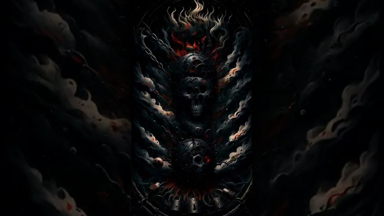 Skull and Fire | Dark art | AI animation | 