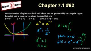 Calculus 2 - Volume (Cylindrical Shell Method) Stewart Chapter 7.1 #62