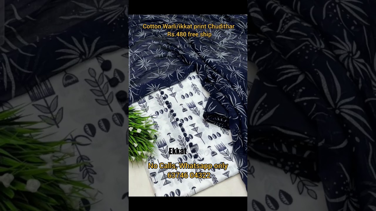 Cotton warli/ikkat print Chudithar Rs.480 freeship 