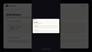 JSON Minifier — Free Online Tool | TinyTool.cc