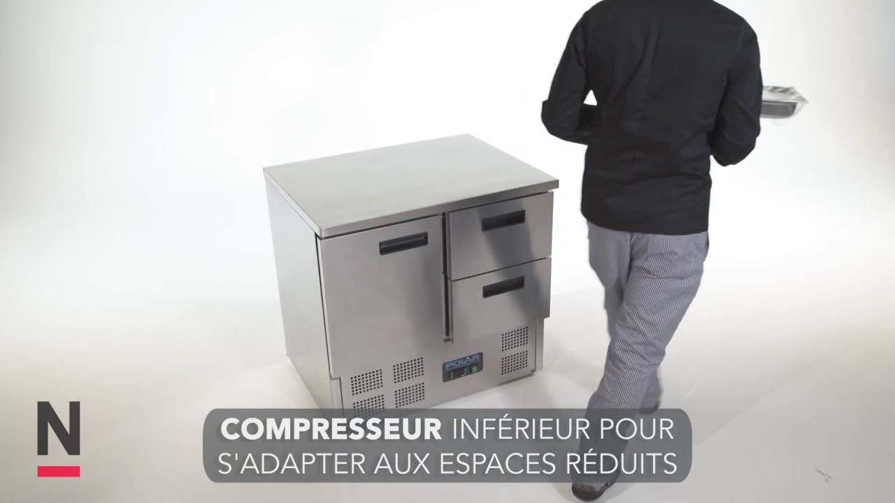 Table réfrigérée Polar 1 porte et 2 tiroirs Polar Série G (U637) - Nisbets