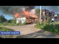 Очевидцы сняли на видео страшный пожар в Салмачах