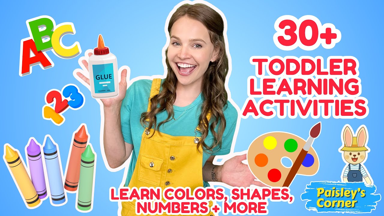 Toddler Learning Video - Learn Colors, Shapes, Numbers, Animals with Easy At-Home Activities