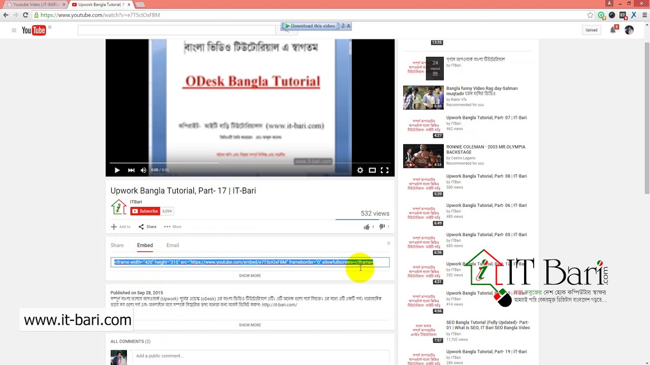 68 Youtube Video IT Bari com Web Design Bangla Video Tutorial - YouTube