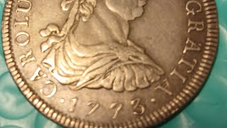 1773 Bolivian 8Reale  Charles 3rd bust