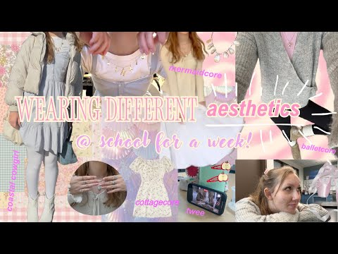 wearing different aesthetics to school for a week!! 🐚🩰🪸