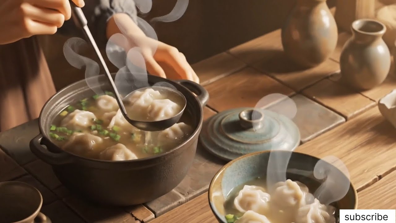Cozy Dumpling Soup 🍲 | Ghibli-Style Calm Cooking ASMR