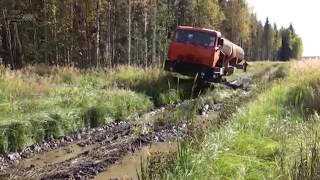 ПО БЕЗДОРОЖЬЮ СЕВЕРА РОССИИ НА ТС КАМАЗ Russian mega truck compilation 2016, new