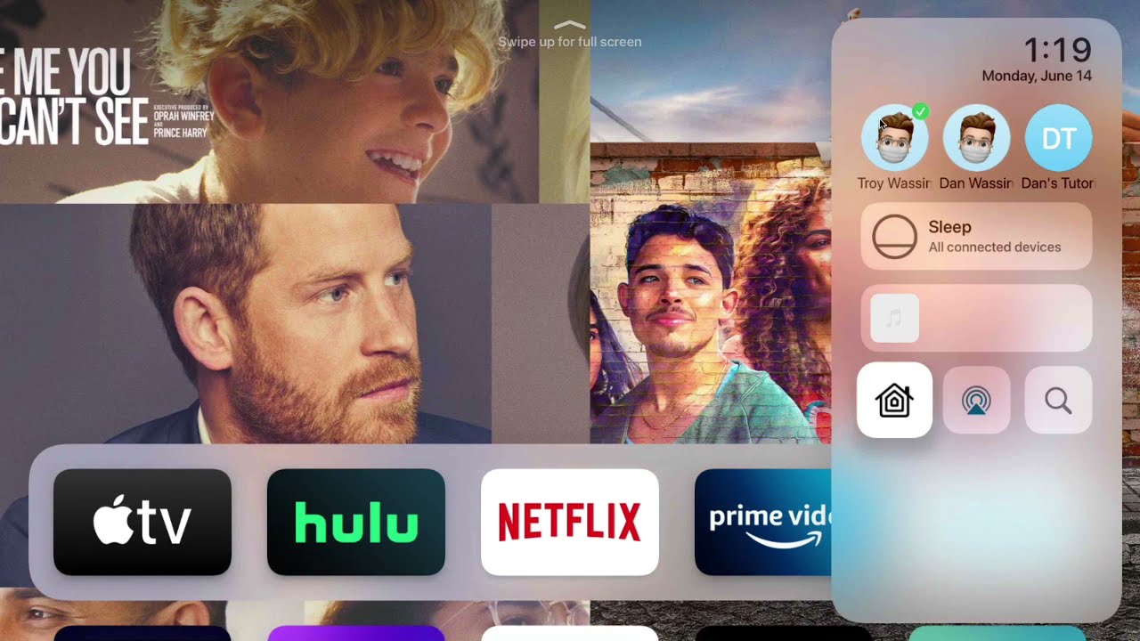 Access the Apple TV Control Center
