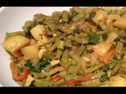 Green Beans And Potato Curry Indian Vegetarian Recipes-11-08-2015