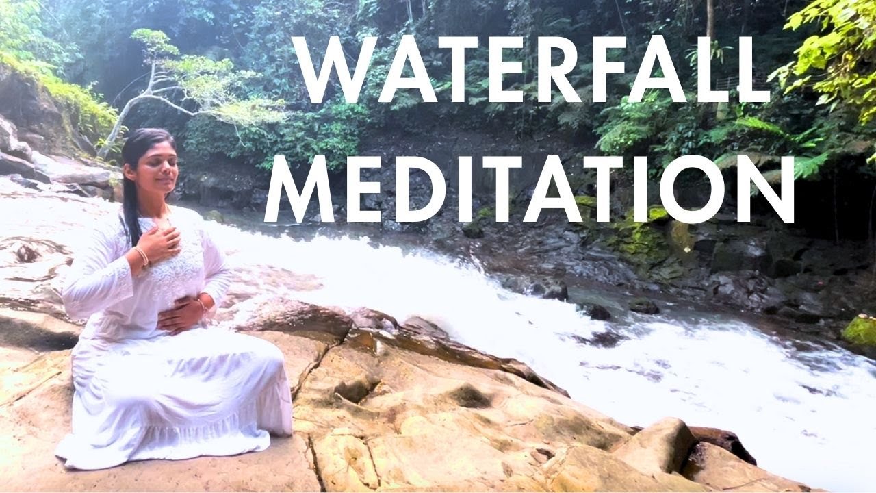 10 Mins Waterfall Meditation | Travel to Bali | Guided Chant Affirmations | Goa Rang Reng Ubud