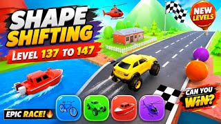 Shape-shfting Gameplay😋| level 137 to 147 |Hyper😄 casual ☺games|😍 #hypercasualgames #shapeshifting