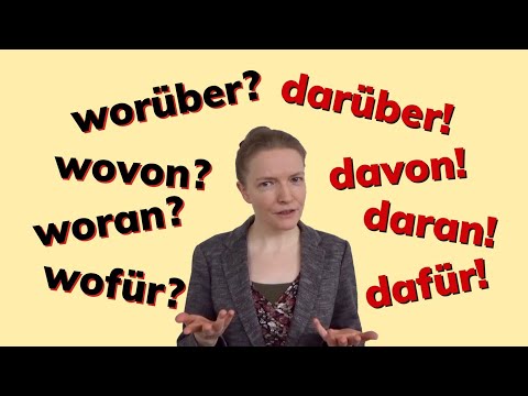 Cómo y por qué combinar WO y DA con preposición: woran daran wofür dafür worüber darüber wovon davon