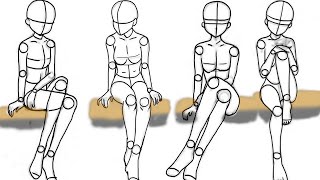 How To Draw Anime Girl Sitting Poses From Basic Anatomy Easy Anime Sketch Drawing Part - 01