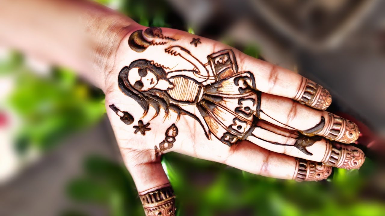 New mehndi design/barbie doll portrait/stylish mehndi design trick
