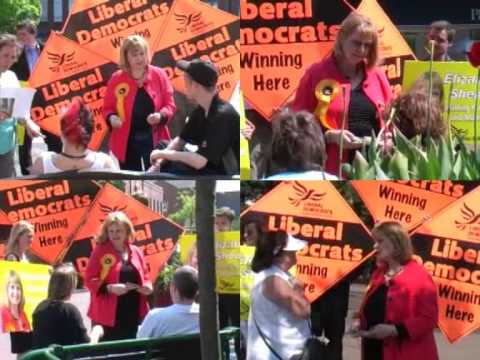 Susan Kramer meets voters in Crewe with Elizabeth Shenton