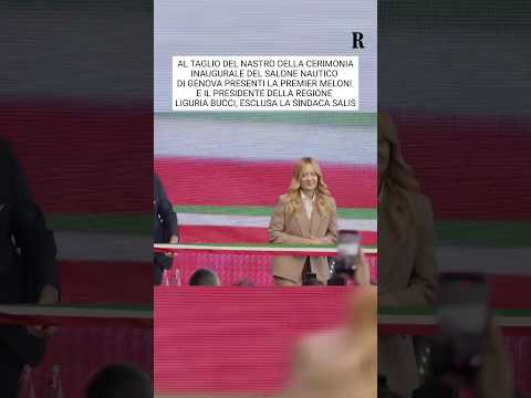 Video Salone Nautico, al taglio del nastro solo Meloni e Bucci, esclusa Salis. E la premier le telefona