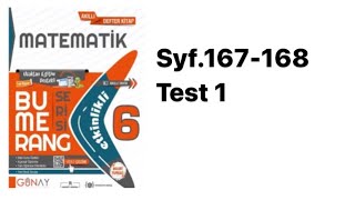 6.SINIF BUMERANG S.167-168 KAVRATAN TESTLER 1
