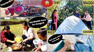 Tractor palat gya😨😱 || Kheton main behno k sath tent⛺️ lga kr banai MAGGI🍜 screenshot 1