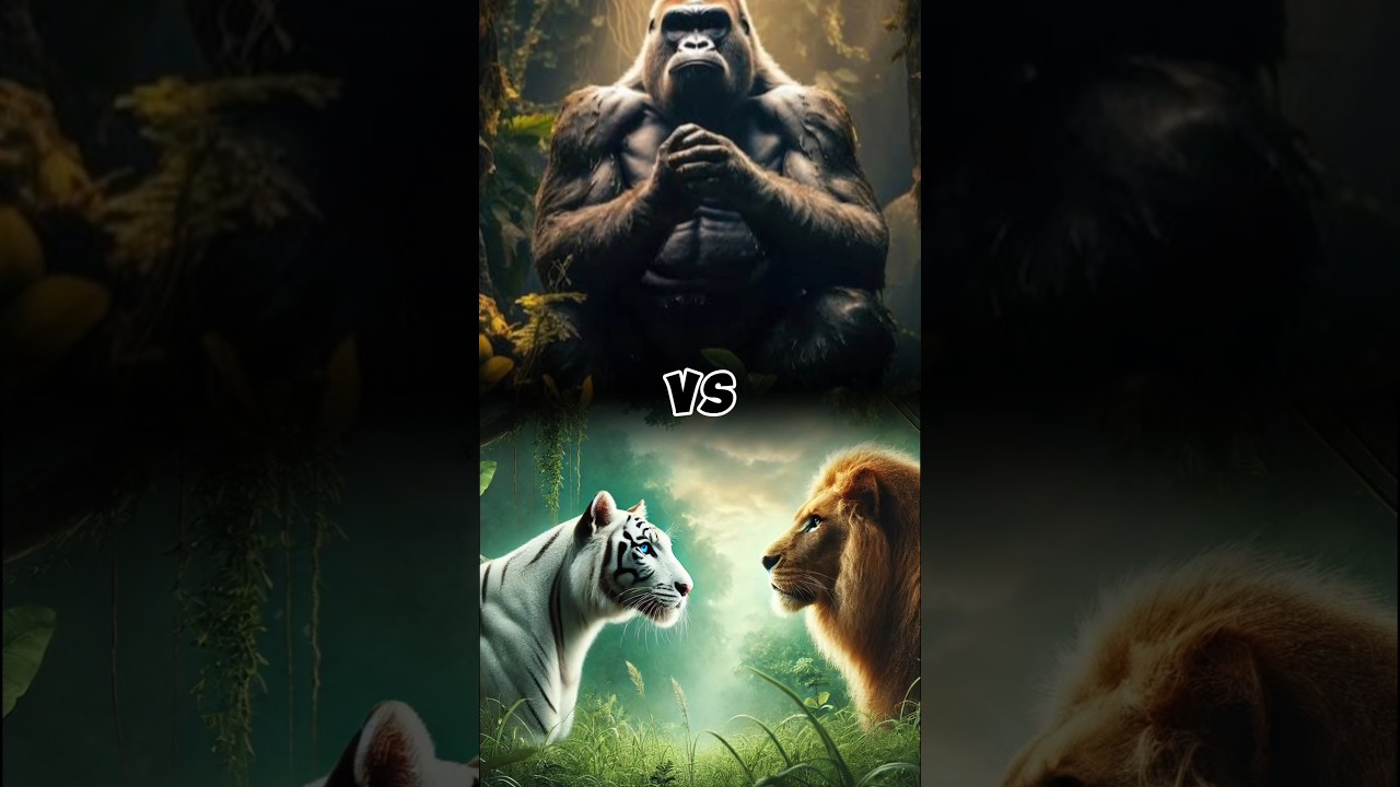 Gorilla Vs White tiger Vs Lion..... 
