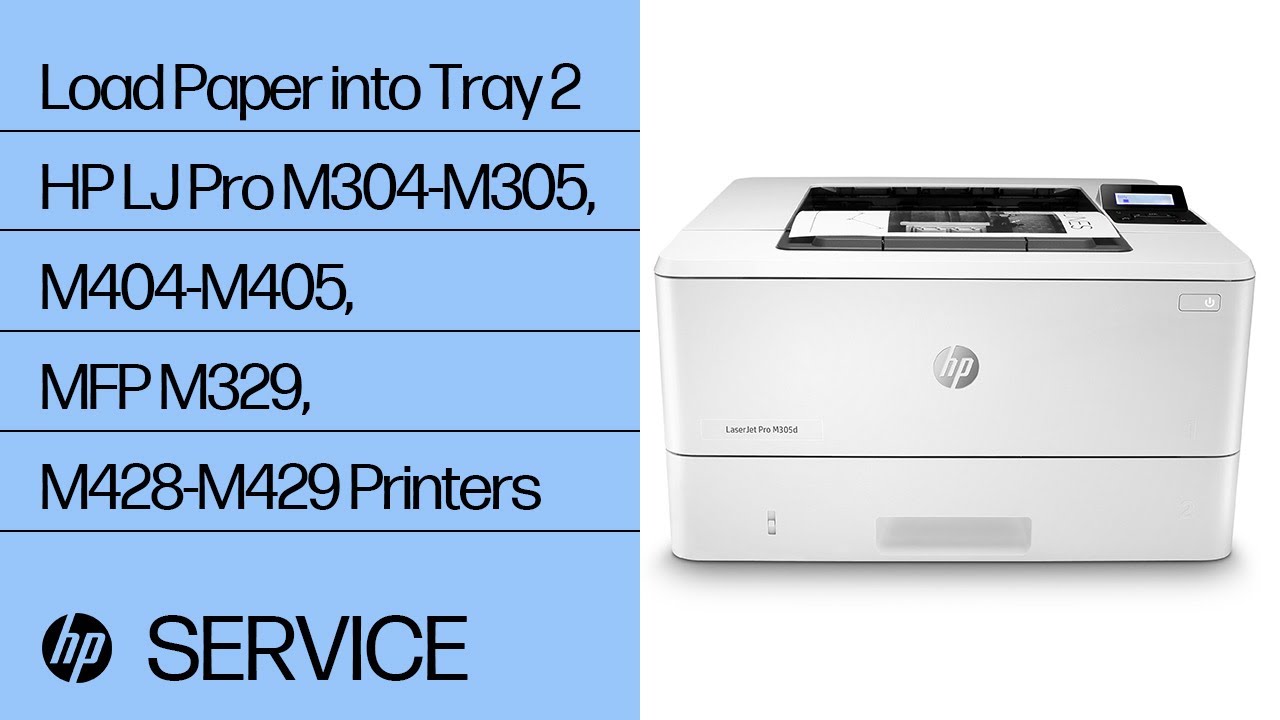 Load Paper into Tray 2 | HP LaserJet Pro M304-M305, M404-M405, MFP M329, M428-M429 Printers | HP