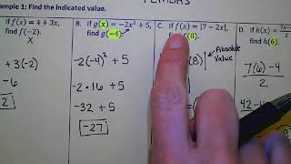 Alg 1 U3 Day 3 Function Notation