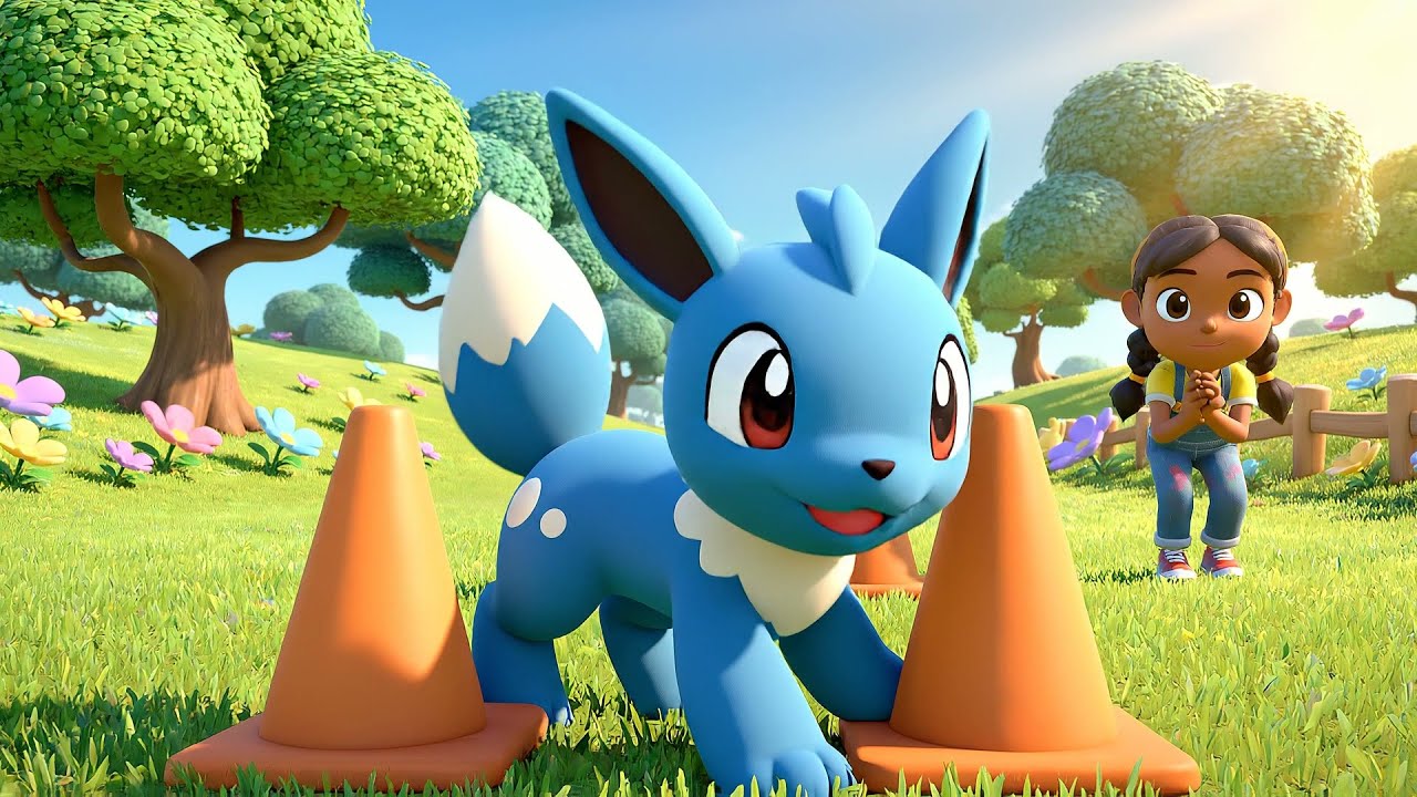 Pokémon Baby Riolu Tripped Over Training Mat AV1 | Funny Kids Gaming & Pokémon Adventures