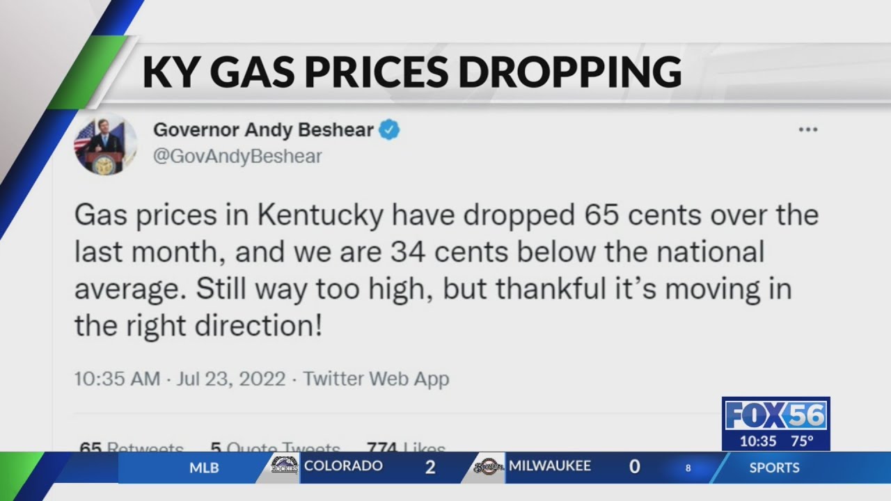 Gas prices dropping in Kentucky