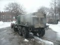 Old vintage soviet monster snowblower D-470 on ZIL-157 truck