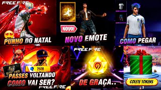 AMANHÃ!! EVENTO E ÍTENS, ROLETA DOS PASSES ANTIGOS? PEDRA DA EVOLUÇÃO, BRINDE NATALINO - FREE FIRE
